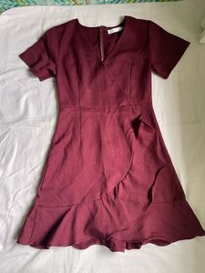Burgundy Ruffle Dress