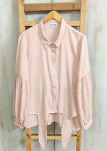 Designer Peach Colour Shirt Size-46