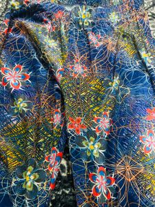 Velvet &amp; Floral Print Leggings