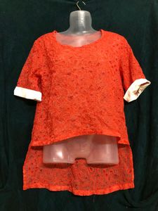 Orange High Low Top