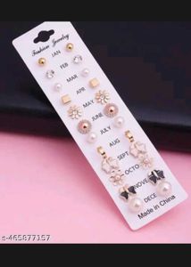 Girls Earnings (pack of 12 pairs)
