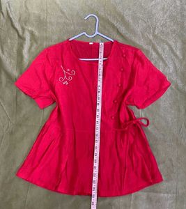 Red Embroidered Top Bust 36-38