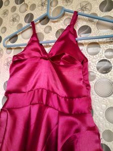 Brand New Very Beautiful Wine Colour Party Gown For Girls 2 To 4 Years