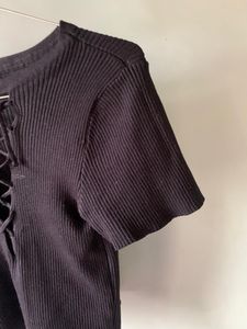 Ribbed Tie Up Top