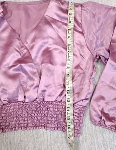 Pink Silk Long Sleeve Top🩷