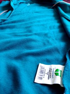 Teamspirit Zipper Sleeveless Hoodie Girls Teal Blu