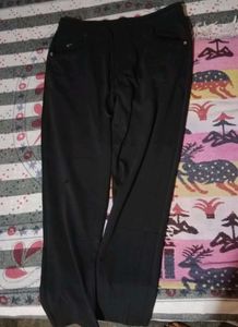 It's a pure black cotton jeans type lower