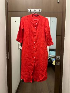 Red Plain Kurta