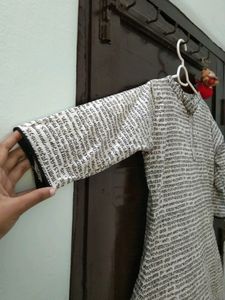 Konkani Printed Black N White Kurta