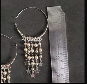 Star Dangle Hoop Earrings