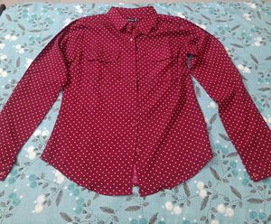 Polka Dot Button-Down Shirt