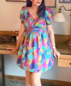 Iqraar Floral Purple Dress