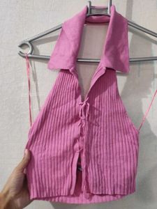 Y2k Pink Halter Top