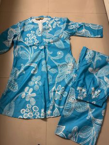 Blue Floral Print Coord Set