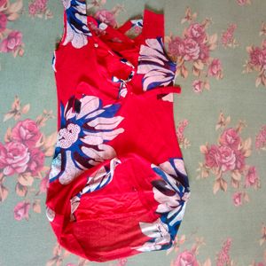 Floral Red Bodycon Dress