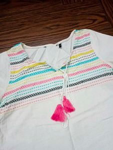 White Embroidered Kurta