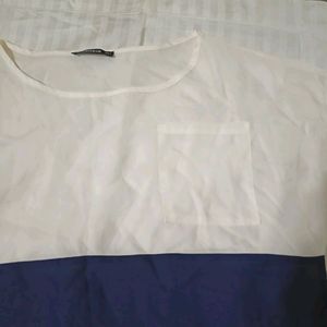 White Red Blue Stripes Top For Women