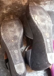 Black Wedge Heel Sandals