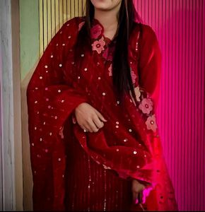 🎀Red Stitched Suit For Women