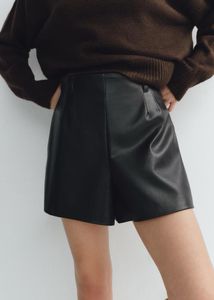 ZARA Faux Leather High-waist Shorts