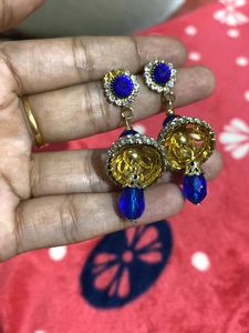 Dark Blue Traditional Jhumkas
