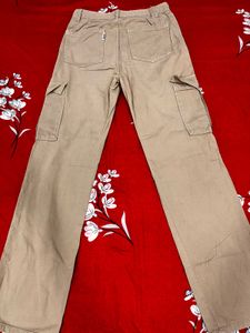 Khaki Cargo Pants high rise