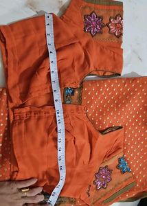 Orange Embroidered Blouse