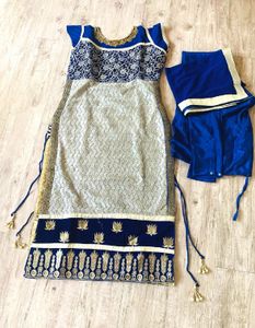 Beautiful Suit Golden And Royal Blue