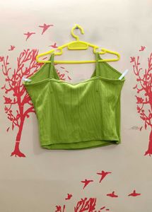 Green Wrap Crop Top