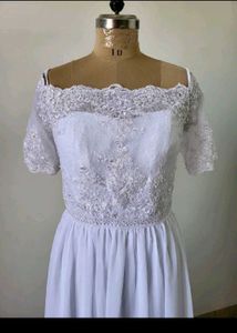 Cute And Pretty White Long Gown