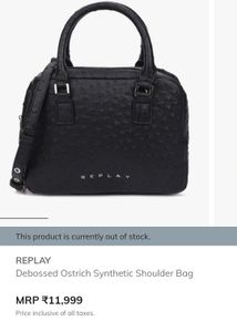 Replay Debossed Ostrich Shoulder Bag
