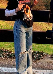 Ripped Wide Leg Jeans