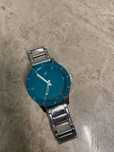 Fastrack Watch Aquablue Silver Colour of Hype 100%