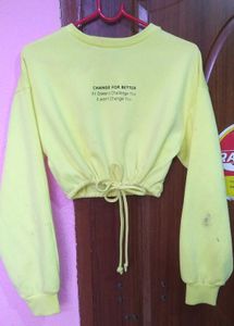 Lime Green Cropped Sweatshirt