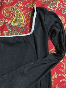 Square Neck Long Sleeve Top