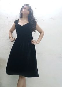 Midnight Black Velvet Dress