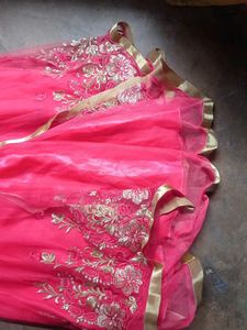 Pink Floral Embroidered Party Dress