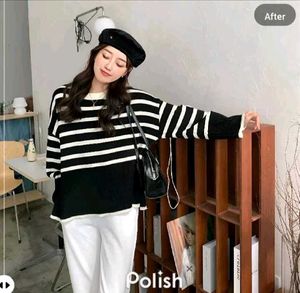 New with tag asthetic Striped Knit Sweater