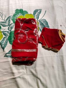 Maroon Georgette Saree