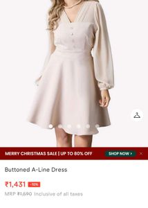 Buttoned A- Line Dress