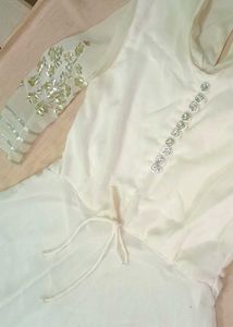 White Lengha Frock &amp; Dupatta