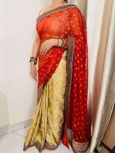 Elegant Red & Gold Traditional Saree