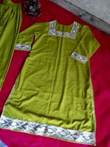 Farsi Salwar Green Kurti  Set