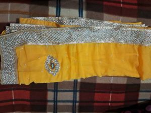 Yellow Embellished Saree