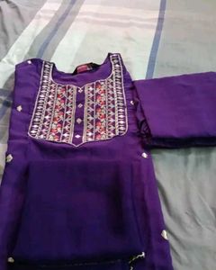 Embroidered Purple Kurta