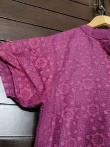 Women Purple Cotton Printed Kurta