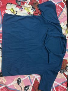 Blue Ribbed Top