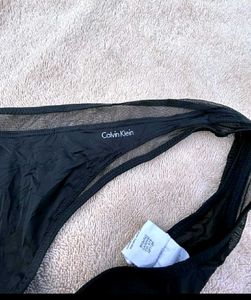 Calvin Klein Black Mesh Thong Panty – Size S