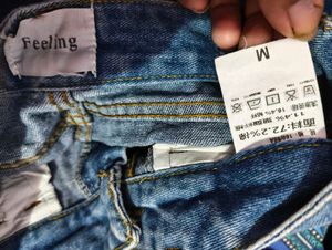 Wide Leg Cuffed Jeans