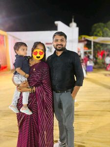Party  Purple Colour Wear Saree Without Blouse